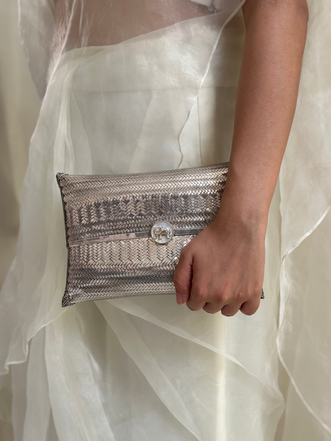 MOP Haathi Silver Bag