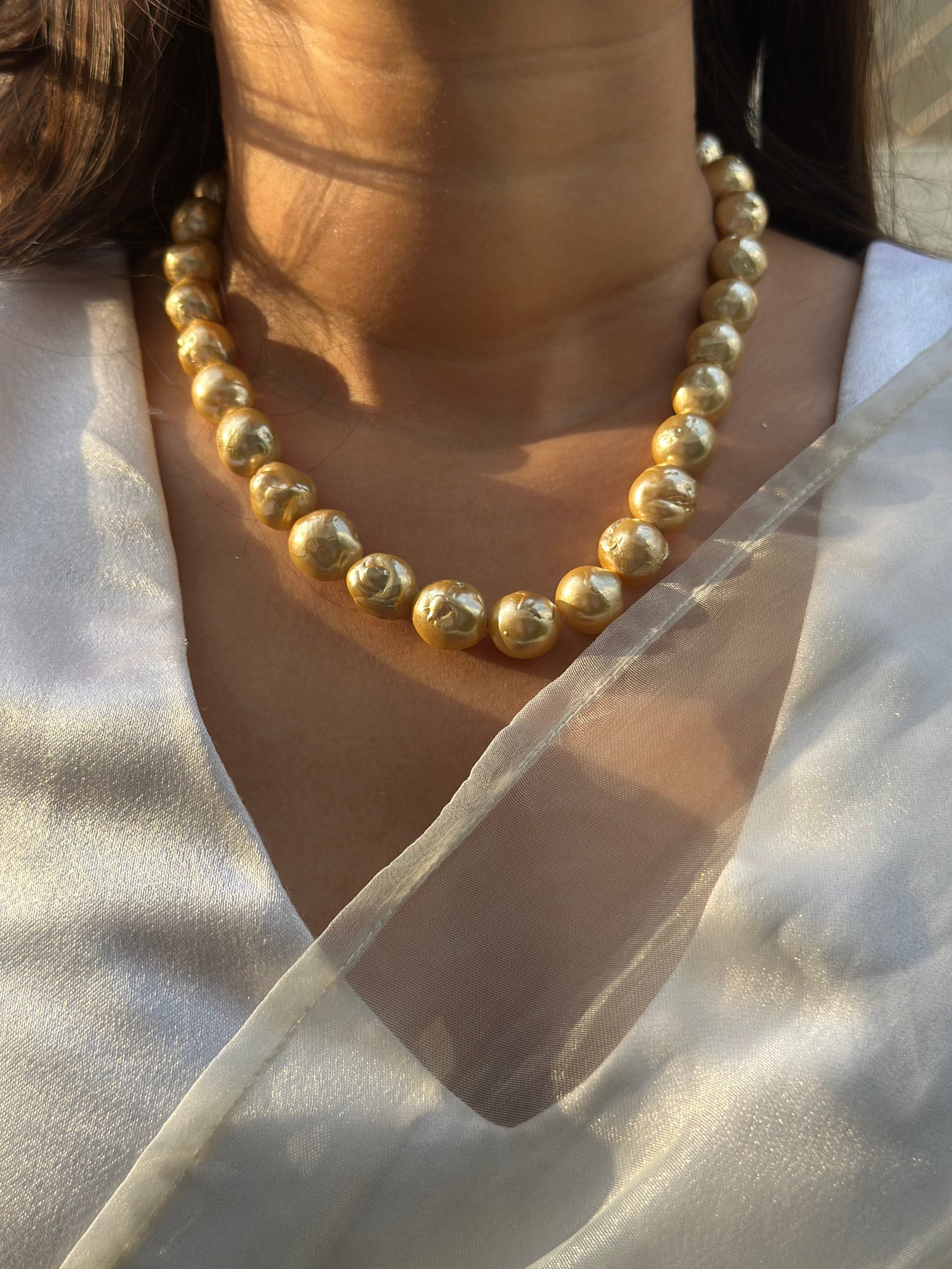 Golden Pearl Necklace