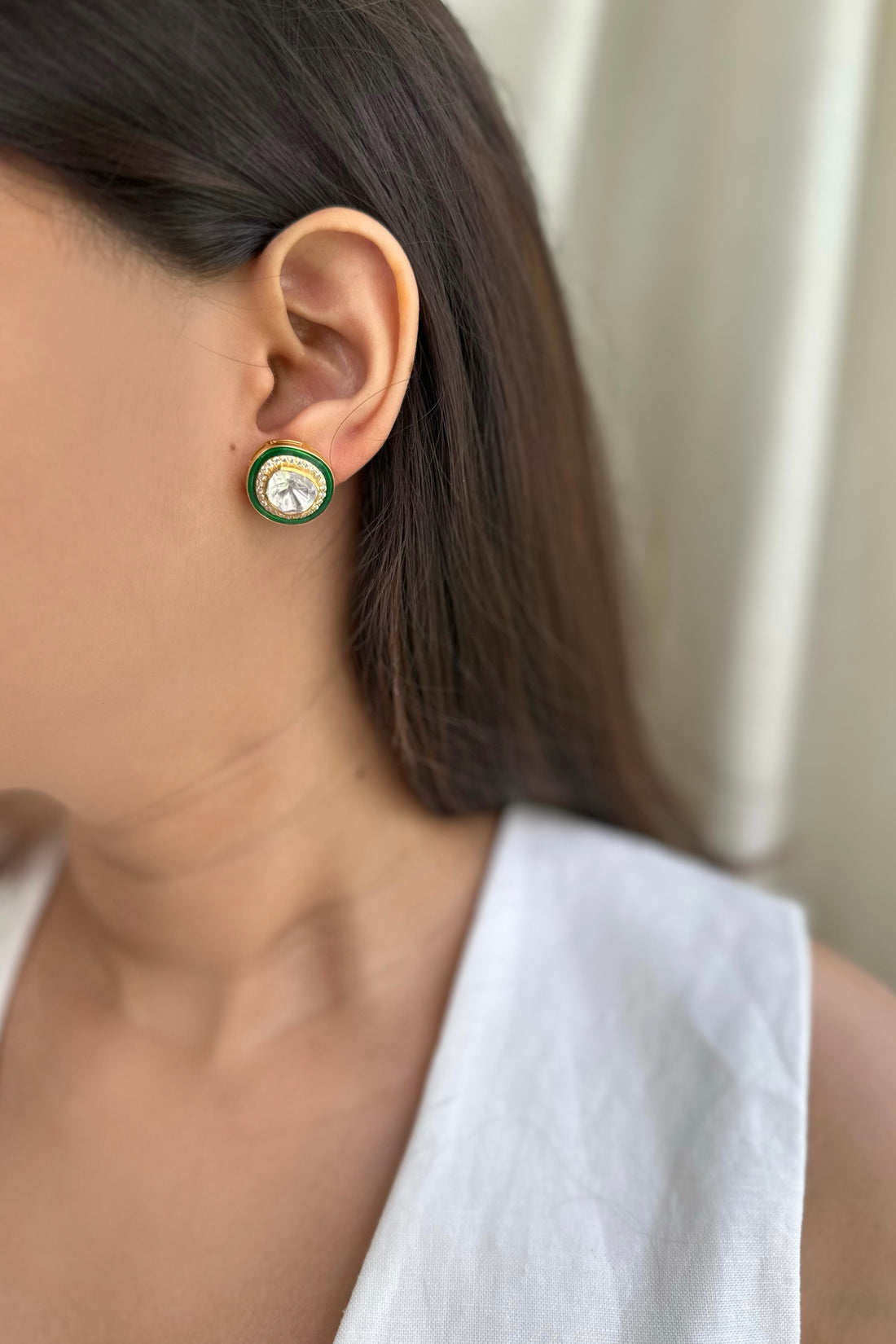 Mughal Polki Studs