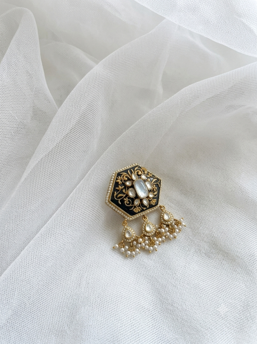 Banaras heritage sterling silver brooch – Eterno India