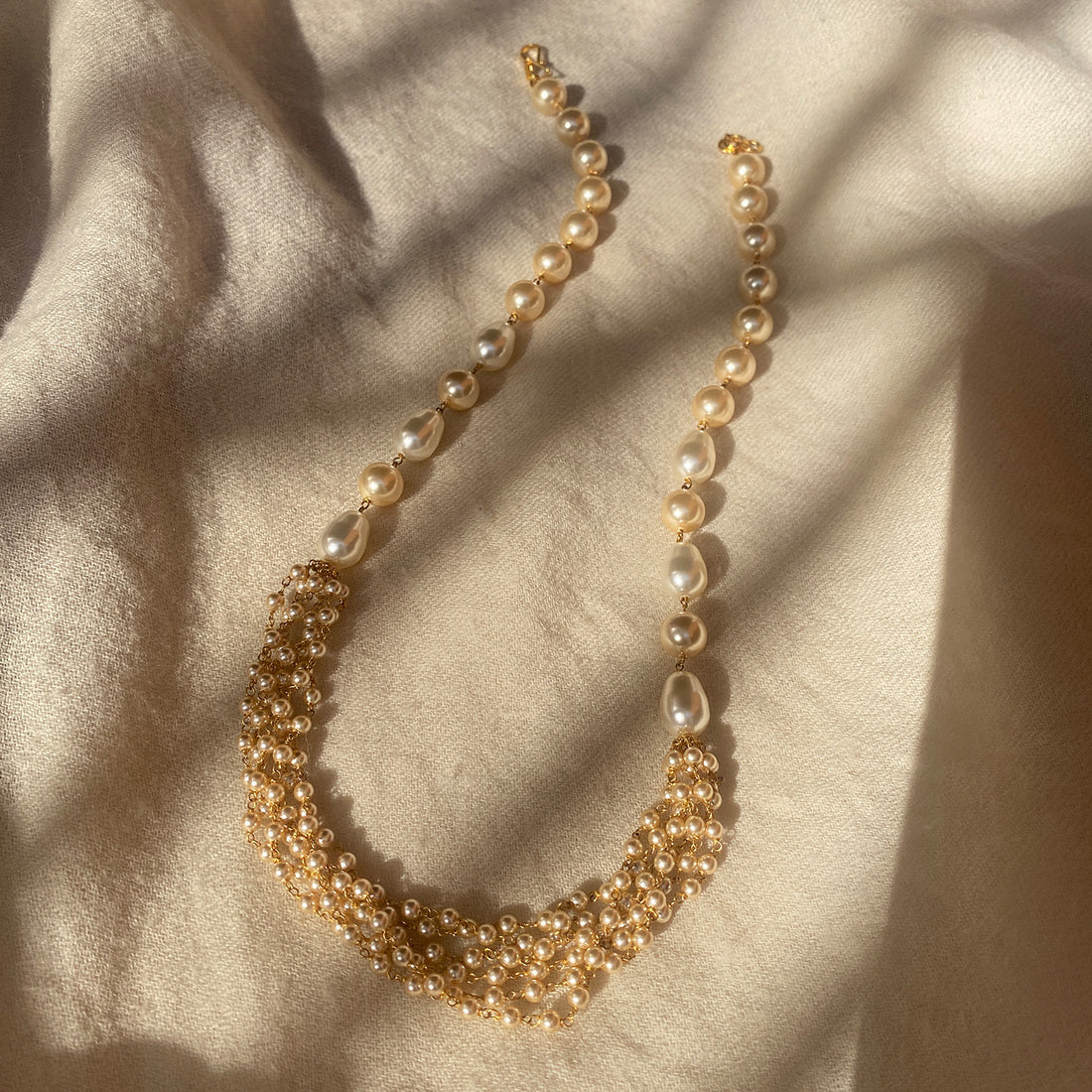 Pearl Necklace Moti Chain In Gold Dewiss Trendy And Fancy Light
